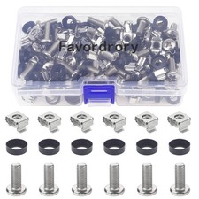 M6 x 16mm Rack Mount Cage Nuts, Screws and Washers for Rack Mount Server Cabi...