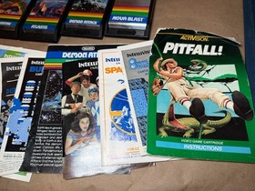 Mattel Intellivision Lot of 30 Games w/ Manuals Atlantis Star Wars UNTESTED