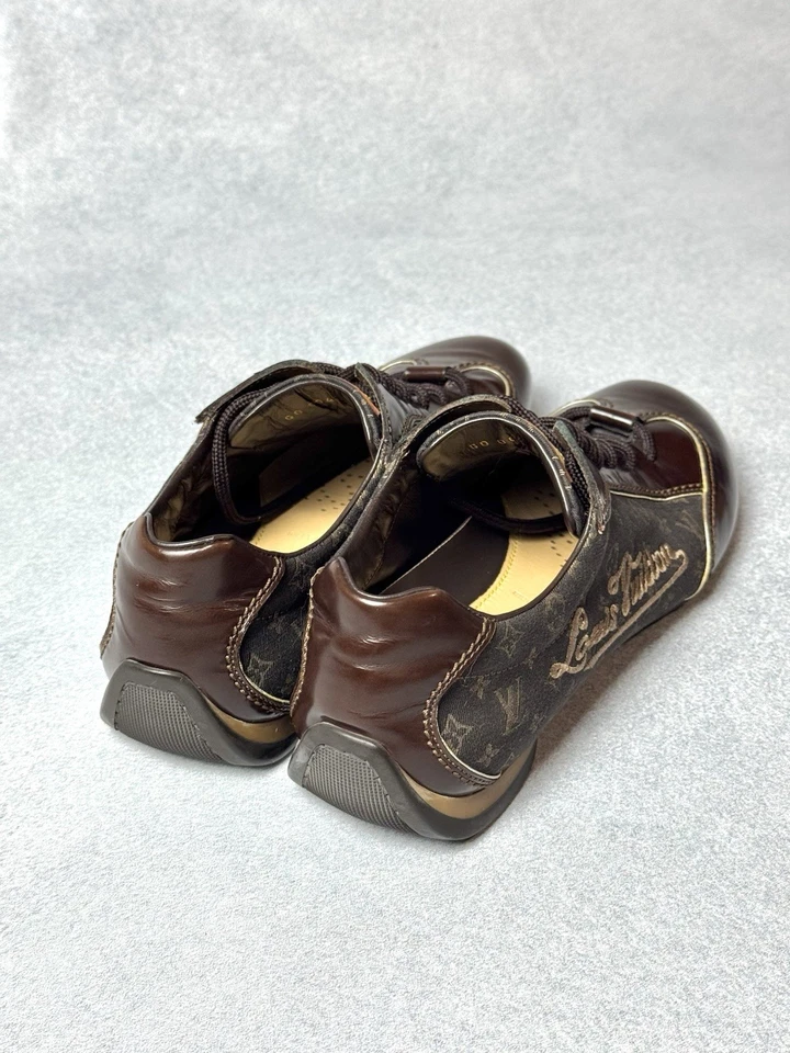 Zapatillas Louis Vuitton Vintage Cuero Marrón Monograma Retro Y2K Mujer Talla 38.5 Foto 4 de 4