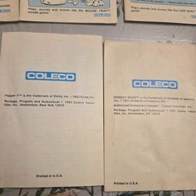 Colecovision Coleco 8 Game Manual Lot Catridge Instructions- Smurf, Donkey Kong