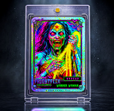 FrightFlix - Wonder Woman *UNDEAD* Holo Trading Card Fan Art Print *MINT* Signed