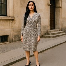 LAUREN RALPH LAUREN $129 Slinky Stretch Snake Python Print Dress Size 10