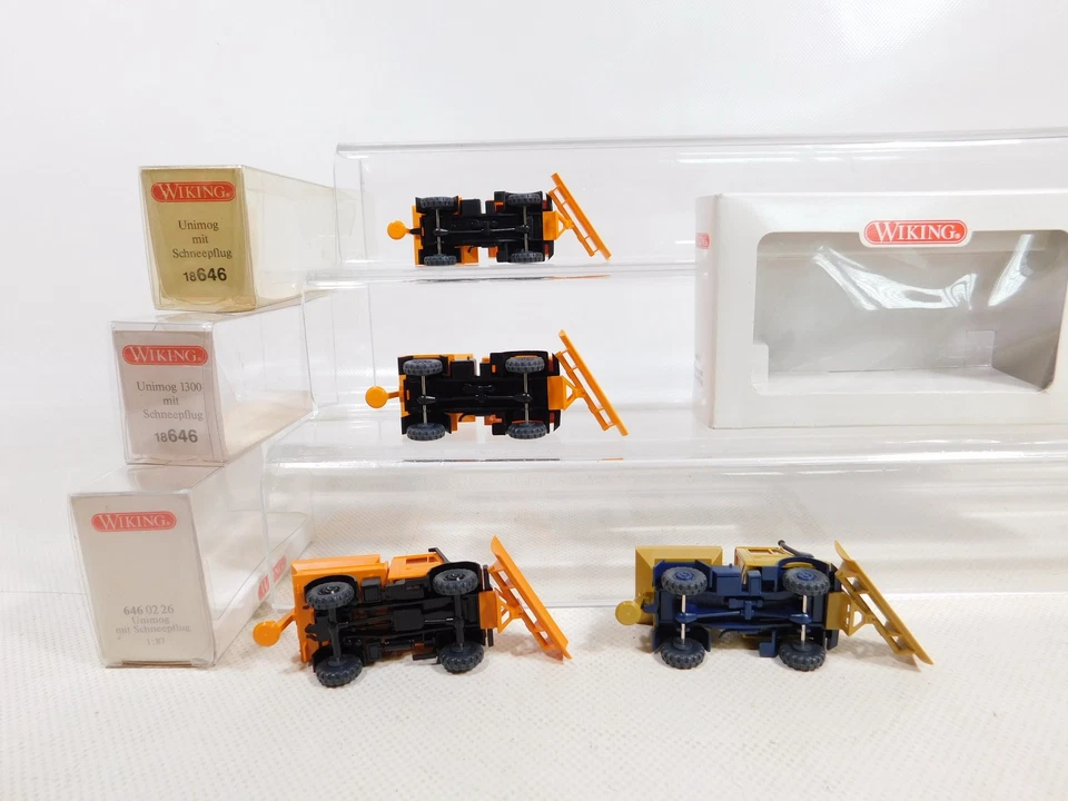 4X Wiking H0 1:87 646 Modello Comunale Unimog Con Pala Neve Mint+Box #ED465-0,5 - Immagine 3 di 4