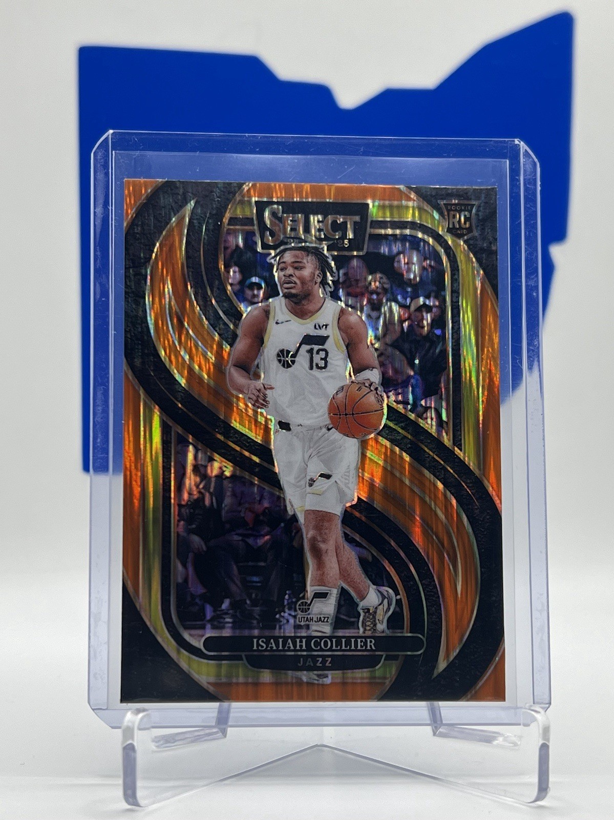 2024-25 Panini Select #178 Isaiah Collier Premier Level Orange Flash Prizm RC