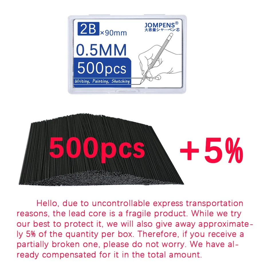 Lápiz mecánico recargas de plomo 2B HB 0,5 0,7 0,9 1,3 2,0 mm caja dibujo escritura Foto 4 de 4