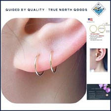 Sterling Silver Small Hoop Earrings for Women, Lightweight and Hypoallergenic