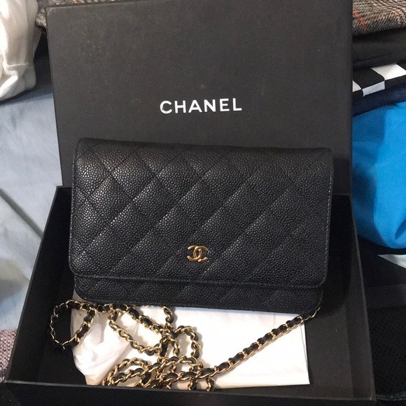 Chanel Wallet On Chain Caviar Black/Gold GHW WOC