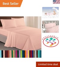 Luxurious 1500 Hotel Quality Microfiber Three Line Embroidered Softest 4-Pie...