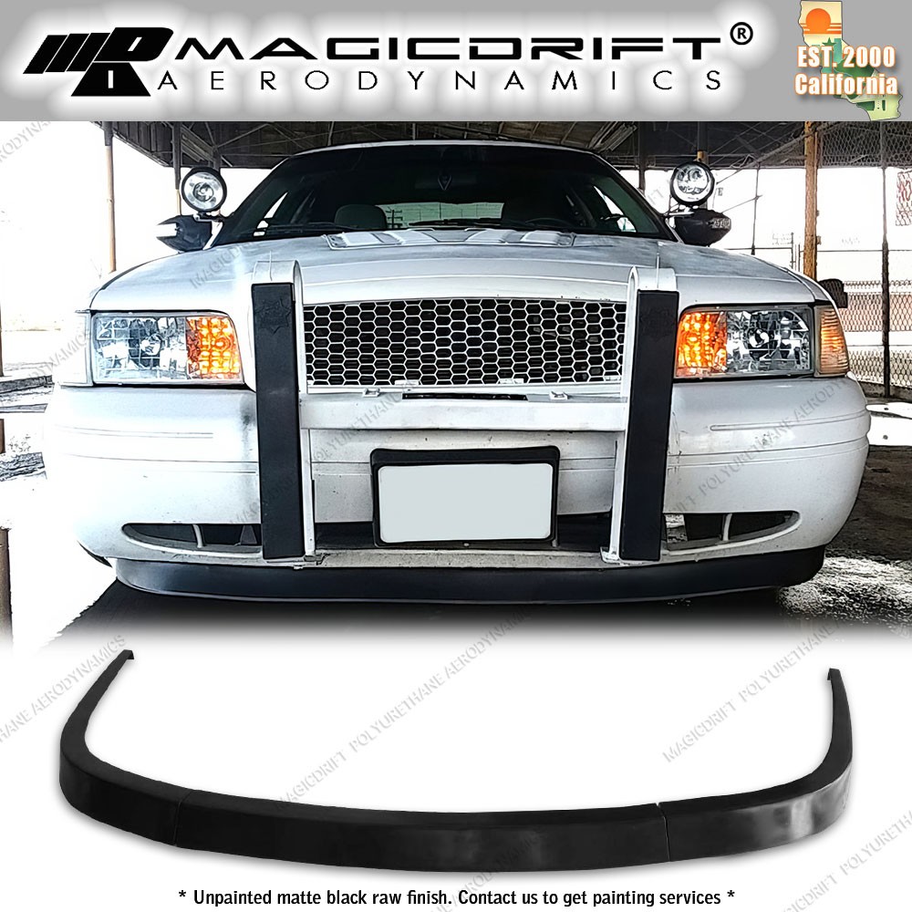 For 98-11 Ford Crown Victoria Vic Mach1 MDA Style Front Bumper Lip Spoiler 3PC