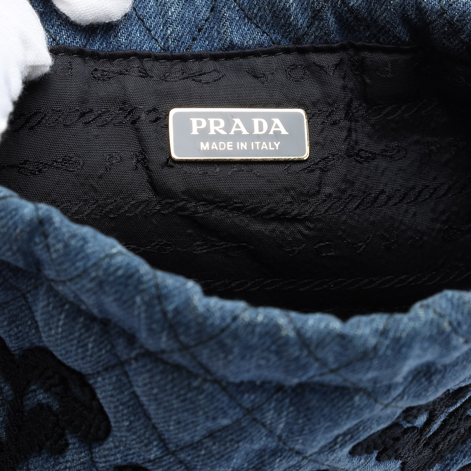 Authenticated Prada Impuntu Denim Embroidered Dra… - image 5