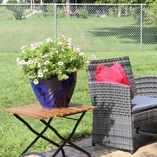 13.5 in Resort High-Fired Glazed Ceramic Planter - Imperial Blue by Sunnydaze