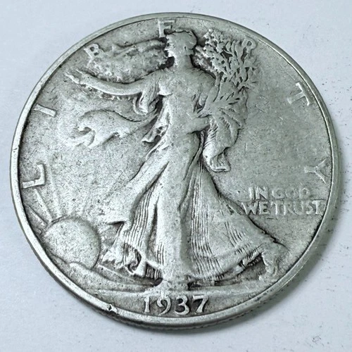 1937 50C Walking Liberty Half Dollar 90% Silver Fine Details #4543