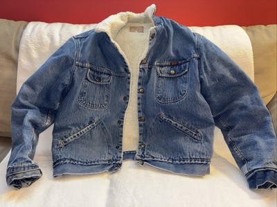RIFLE Mens Sherpa Denim Jacket Medium Xl Blue Cotton Please Read!