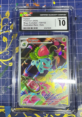 Ivysaur Pokémon 2025 Mega Evolution #134/132 Illustration Rare CGC Gem Mint 10