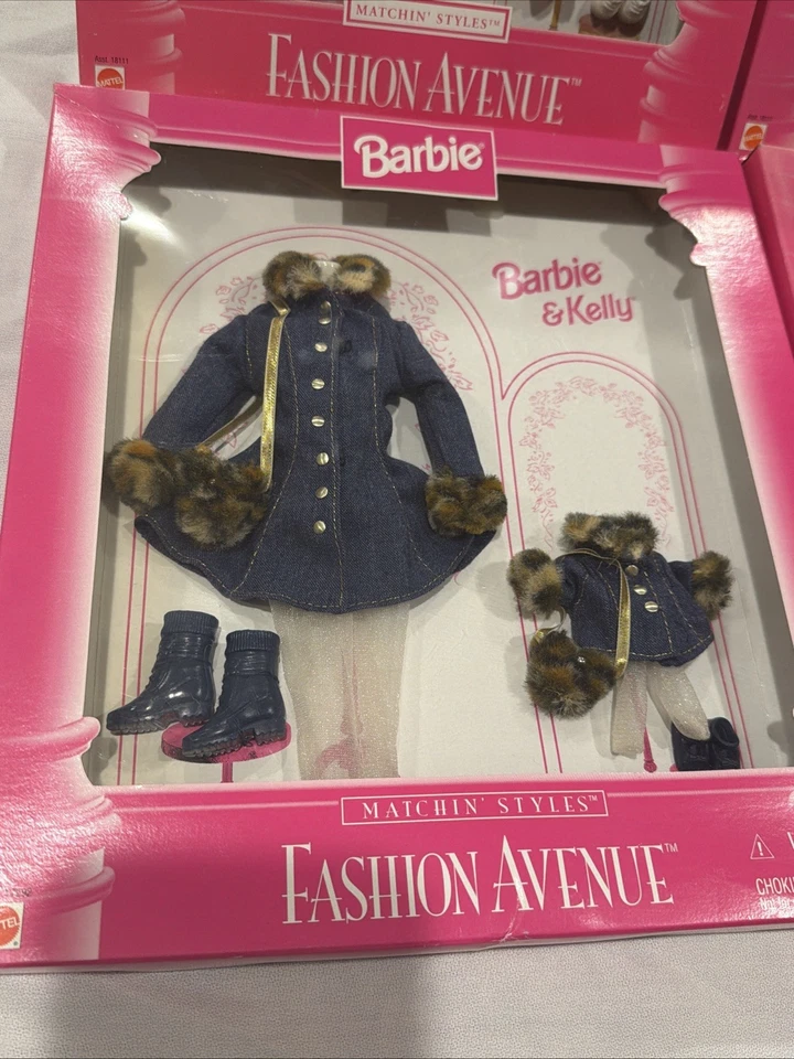 Vintage Barbie & Kelly Matchin’ Styles Fashion Avenue Lote De 4 Mattel 1997 - Imagem 2 de 4