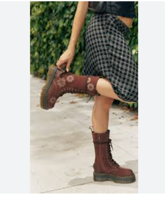 Dr.Martens flower pattern 14ホールレザーワークブーツ Dr.Martens flower pattern 14ホールレザーワークブーツ 1460 Vonda