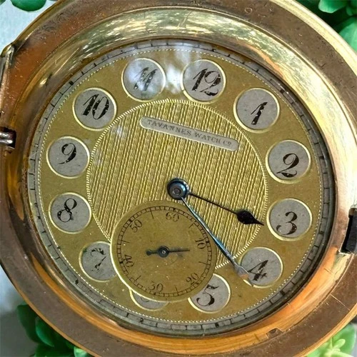 Antique Pocket Watch Swiss Tavannes Mechanical Elgin Old Full Hunter Chain Rare