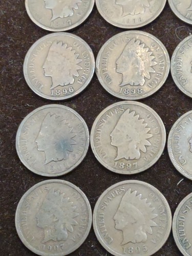 LOT of 16 INDIAN HEAD PENNIES 1800s -1900s Average Grades Unsearched Estate Liq - Picture 5 of 10