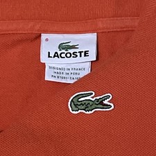 Lacoste Men  s 8 3XL Short Sleeve Polo Shirt Orange Preppy Classic