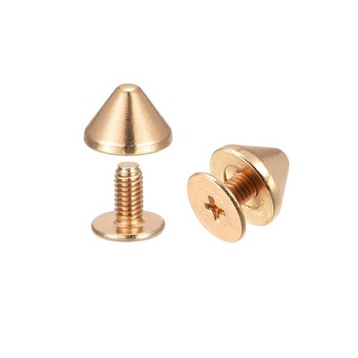9x6mm Schrauben hinten Nieten, 20 Sätze solide Leder Bolzen zum Basteln vergoldet