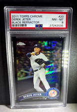 2011  JETER TOPPS CHROME  BASEBALL CARD # 10 BLACK   REFRACTOR SERIAL 29 / 100 