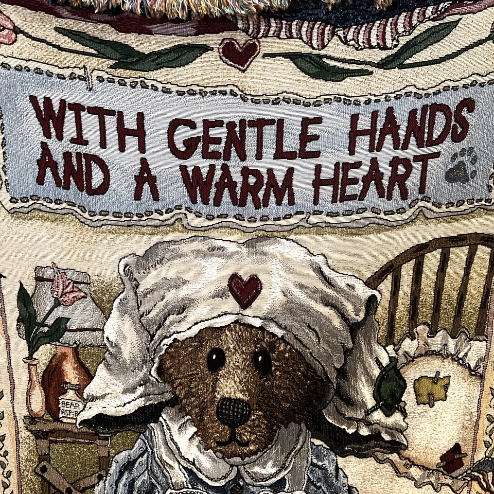 Boyds Bears & Friends Nurses W/Gentle Hands Woven Throw Blanket Tapestry 68"×53" - Image 3 of 4