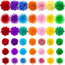 Tondiamo 84 Pcs Dog Collar Flower Bow Accessories Bulk Multi Color Dog Pet Ch...