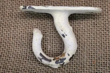 Old Plant Hook Porch Ceiling Cast Iron Rustic White Textured Paint Wash Line