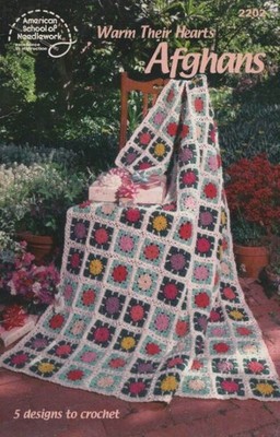OOP!!! CROCHET WARM THEIR HEARTS AFGHANS 5 BEAUTIFUL DESIGNS