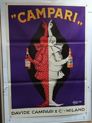 Campari Two-Faced Original Poster 39x55'' Leonetto Cappiello
