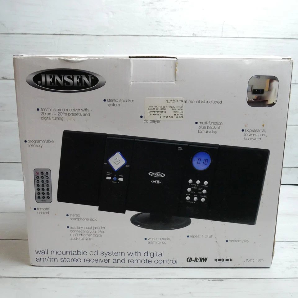 Jensen Wall Mountable CD System JMC-180 AM/FM Stereo with Remote Control - Image 3 of 4