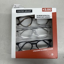 Foster Grant Reading 3 Pack- Glasses 3.00 Style D