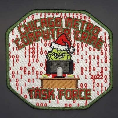 Chicago Metro Computer Crimes Police Patch Christmas Grinch Illinois - IL￼