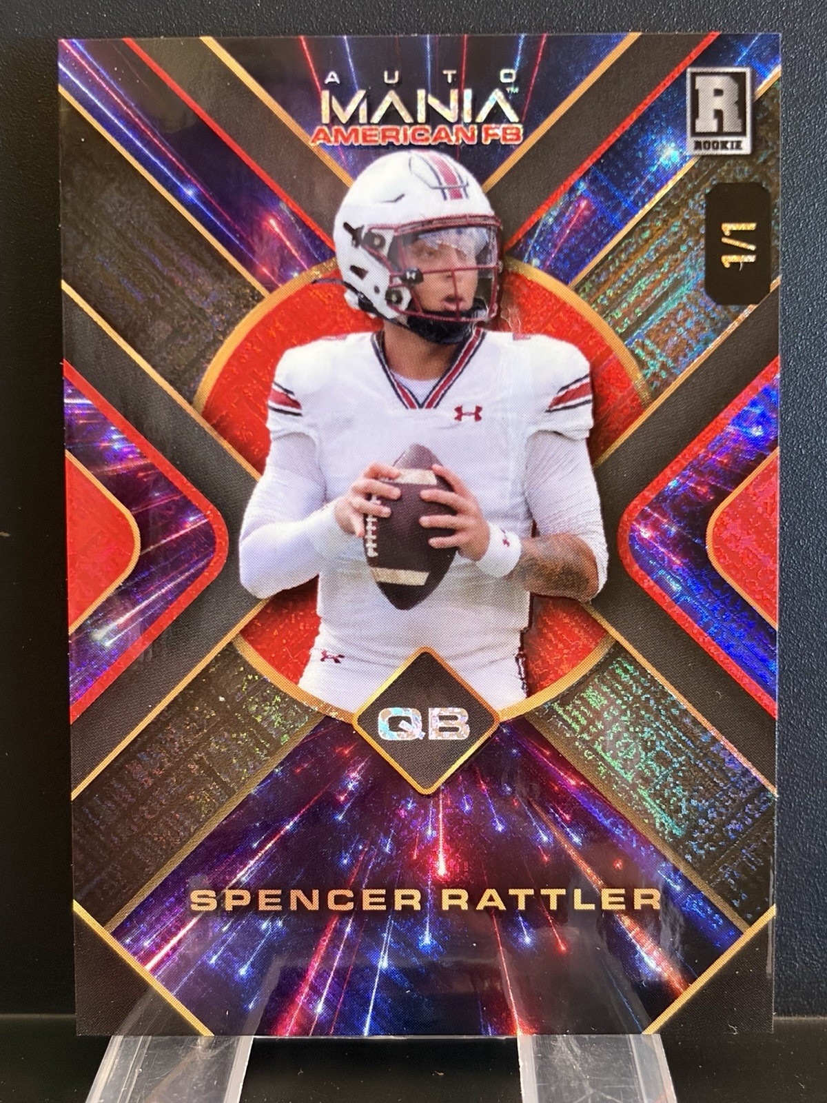 2024 Wild Card SPENCER RATTLER Auto Mania Shimmer Rookie RC 1/1 Saints view 1