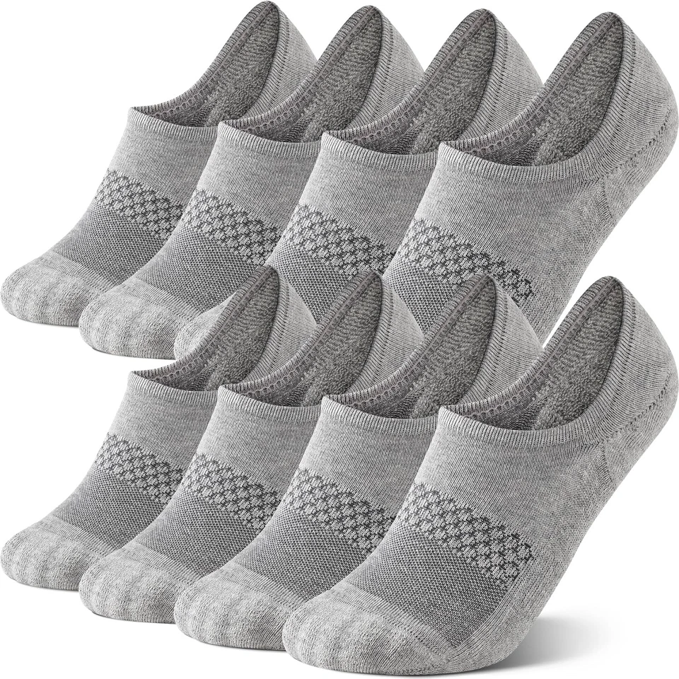 Meias 4/8 pares não mostradas atléticas acolchoadas tornozelo corte baixo invisível antiderrapante meias - Imagem 4 de 4