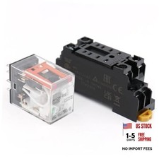 Power Relay MY2N-GS Coil, with DIN Rail Socket Base and LED 1 24V DC