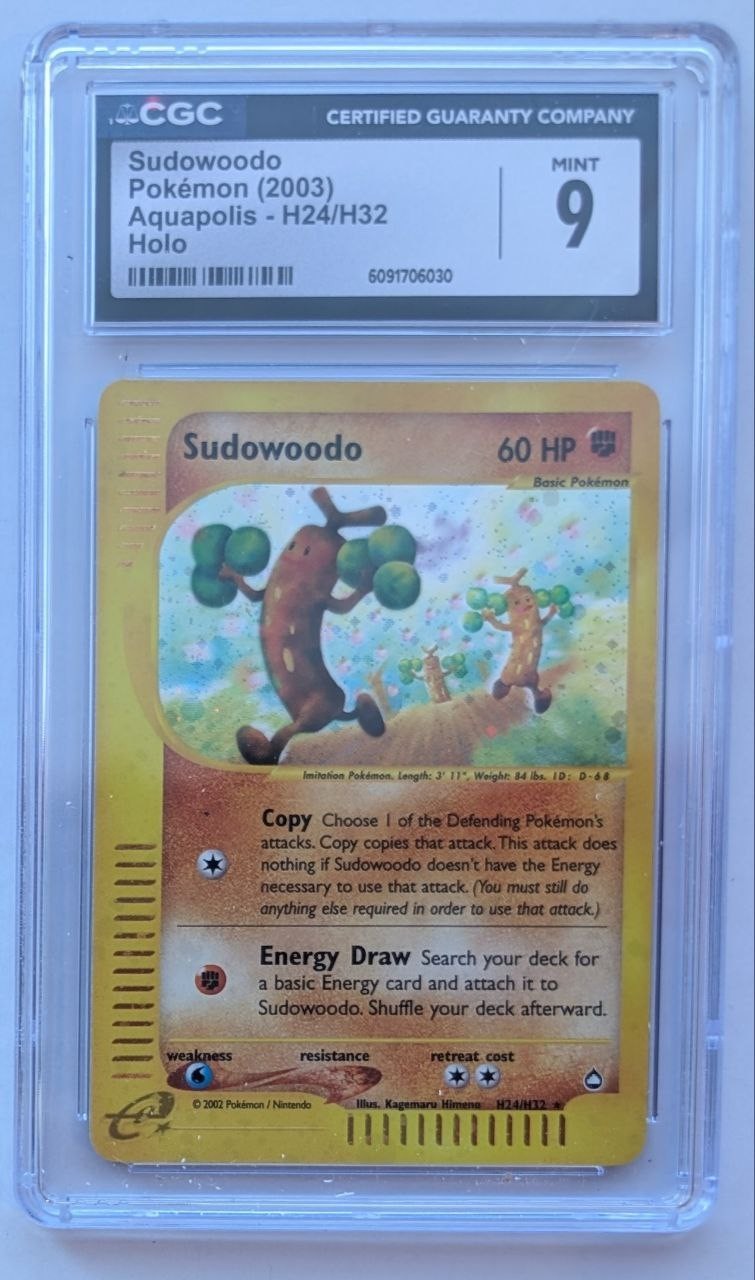 2003 Pokemon Aquapolis Sudowoodo #H24 Holo CGC 9