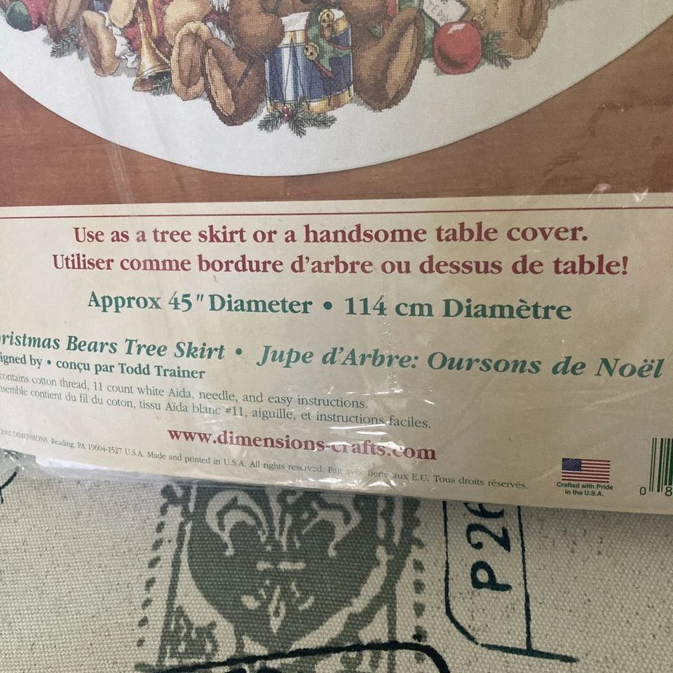 CHRISTMAS Bears Tree Skirt Cross Stitch Kit by Dimensions New Kit - Image 2 of 4