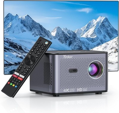 Mini Beamer 1080P Auto Focus 4K WiFi 6 Bluetooth Heimkino Outdoor Fernbedienung