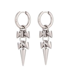 Gothic hoop earrings, Spike Stainless Steel earrings one pair CE01