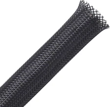50ft - 1/4 inch & 1/2 inch PET Expandable Braided Sleeving – Black – Alex Te