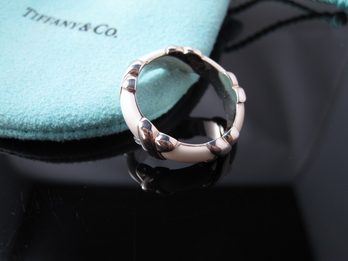 AUTHENTIC NEW TIFFANY & CO WHITE ENAMEL RING SIZE 5 | eBay