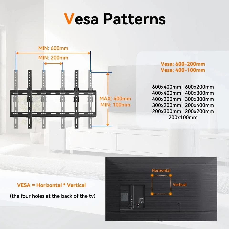 Soporte de montaje en pared para TV inclinable para pantalla de 32 37 40 42 43 46 47 50 52 55 60 65 70 pulgadas Foto 3 de 4