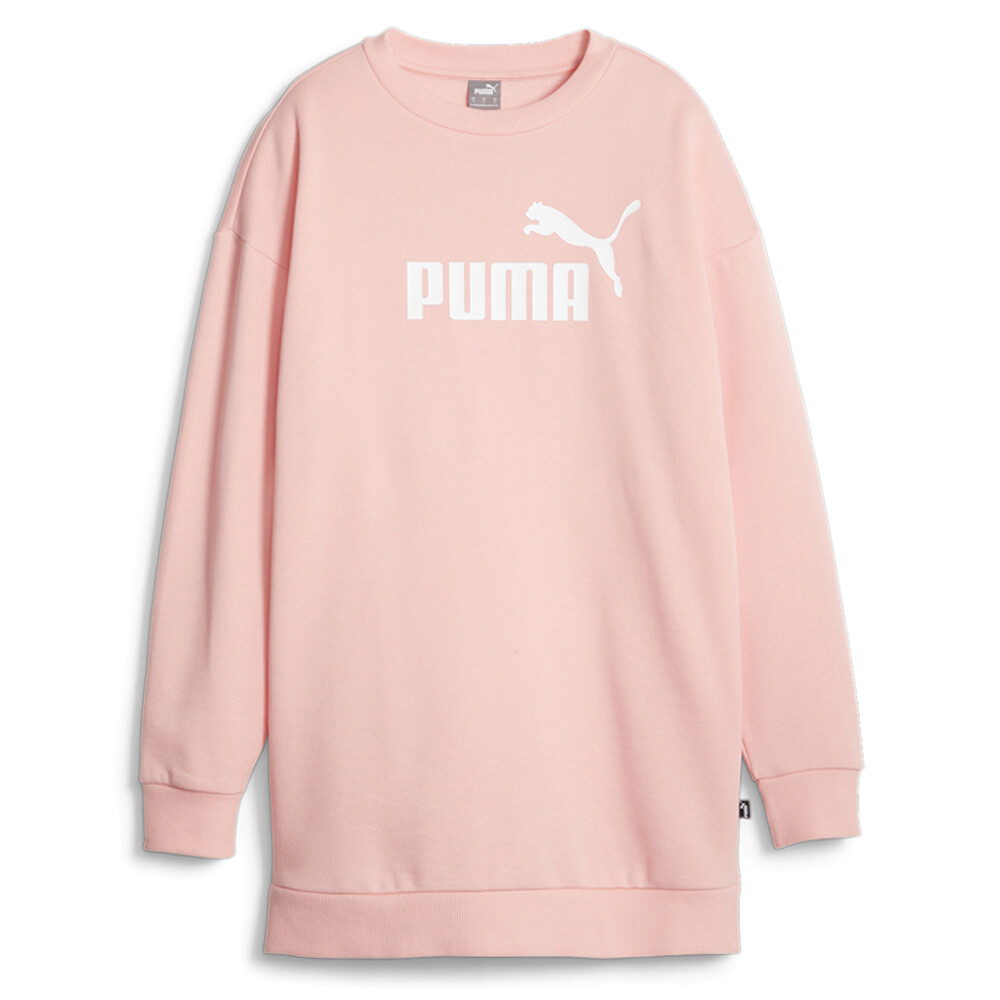 Puma Essential Crew Dress Платье с длинным рукавом Женское розовое повседневное 67720163