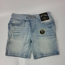 Xs 4/5 Boy's ART CLASS Light Blue Denim Drawstring Shorts Distressed New