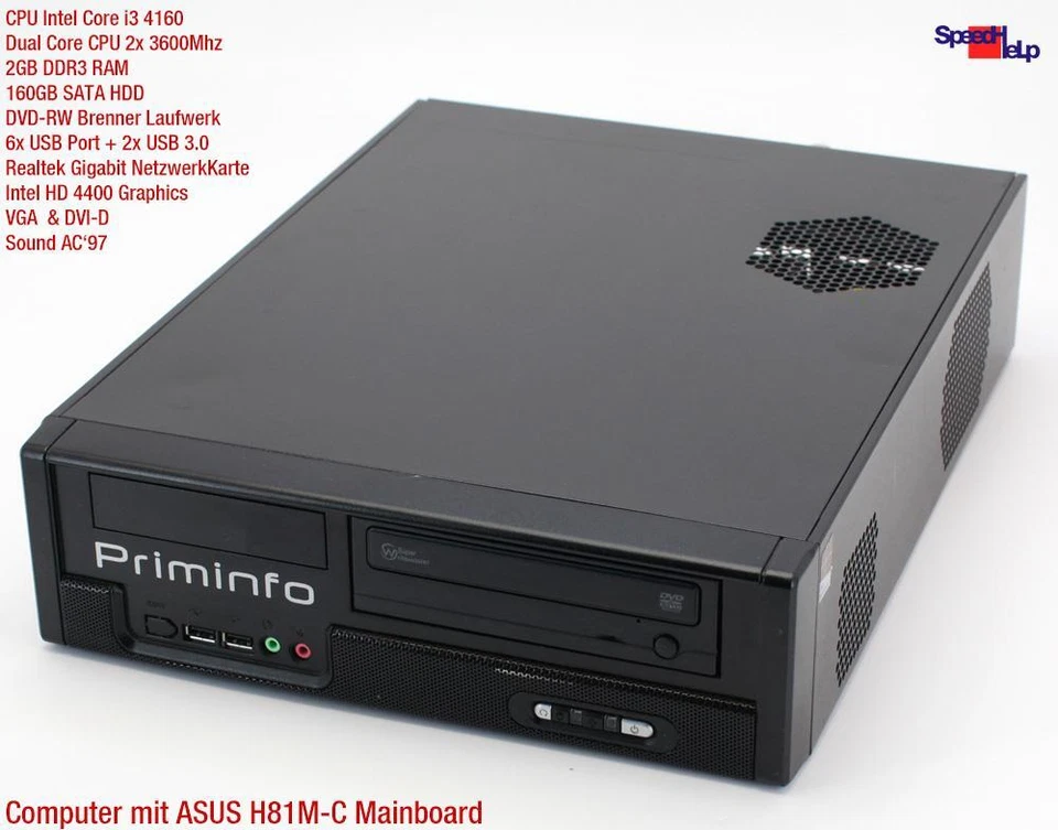 ASUS H81M-C Intel Core i3 4160 3600MHZ Computadora PC Windows 7 10 Paralelo Port - Imagen 2 de 4