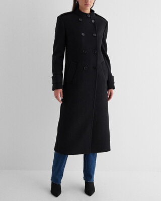 ジャケット・アウター DOUBLE-BREASTED STAND COLLAR COAT Mens White Double Breasted Blazer Jacket Slim Fit Stand Collar