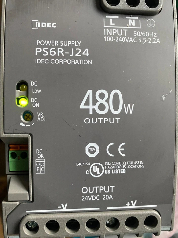 IDEC power supply PS6R-J24 100-240vac single phase with, output 24 volt DC 20A - Image 2 of 4