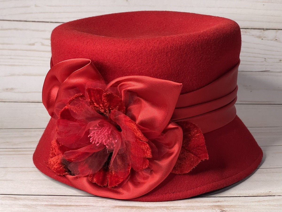 Gorgeous Velvety Romantic Hat Lady Danbury” top hat in crimson silk velvet. Just add  main image 2