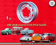 1 pz. Cerchio acciaio Volkswagen Maggiolino Buggy Kafer 4.5x15 ET25 5x205 Felge